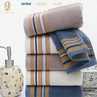 Best Selling Soft Absorbent Quick-Dry Spot Organic Large Soft Stripped Towels Thick Custom Cotton Bath Towel