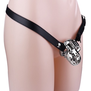 Jaula de Castidad Masculina de Metal FRRK, Anillo para Pene Transpirable, Anillos de Bloqueo para Pene, Anillos PA, Juguetes Sexuales BDSM para Hombres - Product Image 1