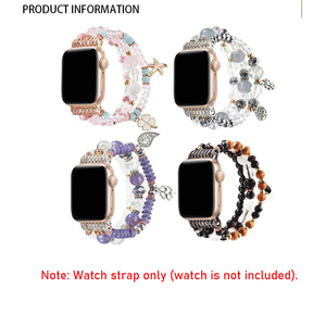 Upro สร้อยข้อมือลูกปัดมุกทำด้วยมือสำหรับแอปเปิ้ลวอทช์ชุด10/se/ 9876 boho ยืดสายรัดไอวอทช์สำหรับผู้หญิง - Product Image 2