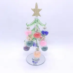 인기있는 축제 홈 장식 유리 공예 크리스마스 유리 트리 장식품