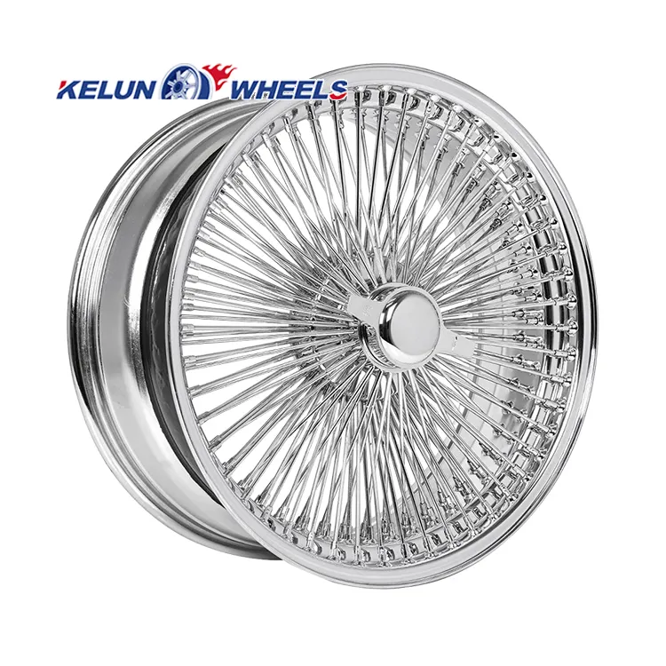 KELUN 18 ''-28'' PULGADAS Adaptador personalizado Modelo All Chrome Straight Spoke Rim Wire Wheel