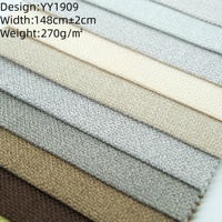 Tissu d'ameublement en velours dobby 100 % polyester 270 GSM, imitation lin, hydrofuge, pour canapé, textile de maison, teint, vente en gros