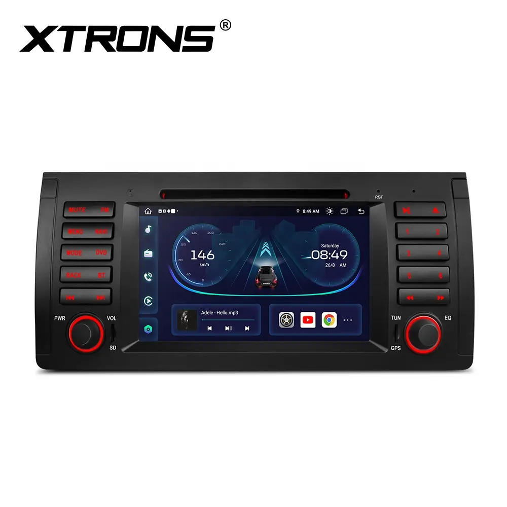 XTRONS 7 pulgadas Android 13 Octa Core navegación GPS para coche para BMW X5 E53 1999-2006 con Carplay Android auto 4G LTE REPRODUCTOR DE DVD para coche