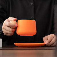 Céramique pour poignée tasse à café soucoupe ensemble Design moderne 301-400ml capacité boîte-cadeau emballage Restaurant utilisation cadeau d'affaires tasse