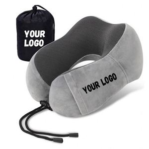 XDH801 Custom LOGO Portable Slow Rebound <b>Memory</b> <b>Foam</b> U-shaped Pillow Ergonomic Soft Neck Support Travel Pillow with Bag - Product Image 1