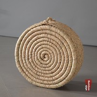Coussin de sol en herbe naturelle fait main, pouf en paille tressée pour la méditation, tapis de siège zen style Wabi-sabi pour le yoga et la décoration intérieure