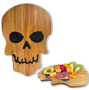 Planche à découper en bois d'Halloween avec motif citrouille, fantôme et crâne, ustensile de cuisine, compatible lave-vaisselle, décoration de fête pour usage festif - Product Image 5