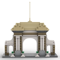 Bloques de Construcción Personalizados, Modelo de Arco de Entrada Escolar, Juguete Educativo DIY, Set de Escena Arquitectónica Personalizada, Corporativo
