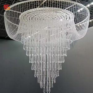 SMOOTH Royal Luxury Hanging Ceiling Decoration Acrylic Crystal Bead Curtain With Round Top <b>Wedding</b> <b>Props</b> - Product Image 1