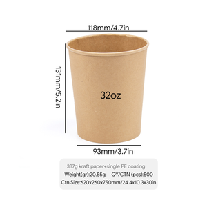 Disposable Biodegradable Food Grade Coated Paper Greaseproof Waterproof Modern Heat Resistant Soup Bowl <b>Takeaway</b> <b>Container</b> Fast - Product Image 2
