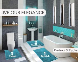 3 Piece Tufted Modern Home Hotel Novelty Pattern Extra Thick Silk Pet Friendly Stain Resistant <b>Bathroom</b> Rug <b>Set</b> Anti-slip <b>Mat</b> - Product Image 5
