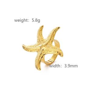 Anillo clásico ajustable de acero inoxidable para mujer con chapado en oro antiguo - Product Image 2