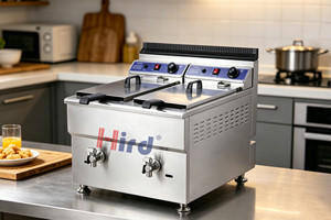 <span class=keywords><strong>Friteuse</strong></span> <span class=keywords><strong>professionnelle</strong></span> à <span class=keywords><strong>gaz</strong></span> pour usage commercial, <span class=keywords><strong>friteuse</strong></span> de comptoir en acier inoxydable avec valve de vidange pour la restauration rapide - Product Image 2
