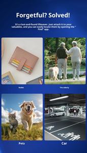 พวงกุญแจซิลิโคน ติดตามตำแหน่งแบบมินิ รูปทรงกลม ใช้งานผ่านแอปฟรี Find My Google Hub ติดตั้งกับกระเป๋าสตางค์ กระเป๋าเดินทาง <span class=keywords><strong>รถ</strong></span>ยนต์ - Product Image 3