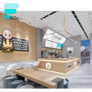 Promotion 3D Max Retail Ice Cream Design Fresh Juice Bar Display Bubble Sale Mall Boba Milk Decoration Modern Shop Tea Kiosk