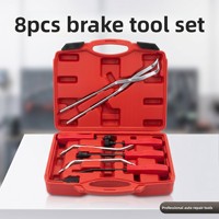 Kit d'outils de maintenance et de démontage/assembly du système de freinage automobile en acier au carbone, 8 pièces, pour étriers de frein et freins à tambour, boîte rouge