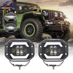 5 "Polegadas Holofotes Flush Mount LED Trabalho Light Bar Hi/low Beam Off Road 4X4 Atv Niva Lada Car 12V 24V LED Pods Driving Fog Lights