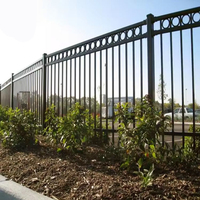 Conception de clôture de jardin extérieure moderne, panneau de clôture en fer forgé de 6 pieds