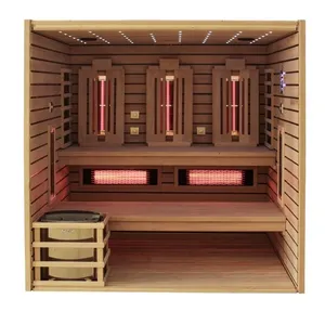 Multi Person Hybrid Infrared and Traditional Sauna Room Deluxe