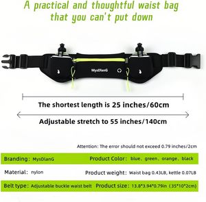 Échantillon gratuit Ceinture de course à pied d'hydratation de haute qualité Ceinture de course à pied pour marathon Ceinture de course à pied pour la course à pied, le jogging, le cyclisme, le vélo Ceinture de course à pied pour hommes - Product Image 3