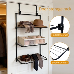 Porte-serviettes mural multifonctionnel sans perçage, étanche, en métal, pour salle de bain - Product Image 2