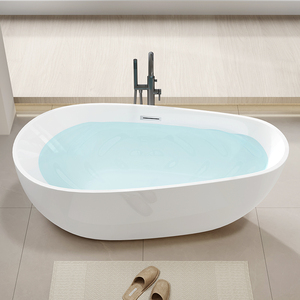 Baignoire en acrylique moderne de luxe Baignoire <span class=keywords><strong>inclinable</strong></span> autoportante pour la maison ou la villa Hôtel Centre de bien-être Utilisation Vente directe d'usine - Product Image 2