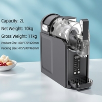 Machine à crème glacée automatique 2L pour la maison et le commerce, contrôle automatique de la température, auto-nettoyante, pour smoothies et boissons glacées