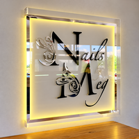 Enseigne Murale Ronde en Acrylique Rétroéclairée par LED Personnalisée avec Logo Métallique Floral 3D Lumineux pour Spa, Salon, Réception – Vente en Gros OEM