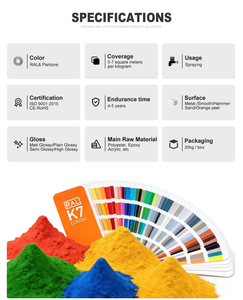 Recubrimiento en Polvo Epoxi Electrostático Premium, Carta <span class=keywords><strong>de</strong></span> Colores Pantone Disponible, <span class=keywords><strong>Color</strong></span> y Brillo Personalizados - Product Image 6