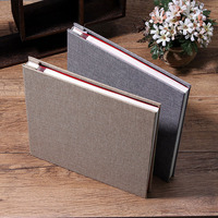 Álbum de Fotos DIY de Tela Autoadhesivo de Alta Calidad de 27*28cm, 3 Colores, con 20 Páginas de Doble Cara y Cubierta de Lino