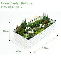 Bac à légumes modulaire en acier galvanisé avec revêtement en poudre blanche, robuste, rectangulaire, profond, pour plantes à racines profondes, facile à assembler