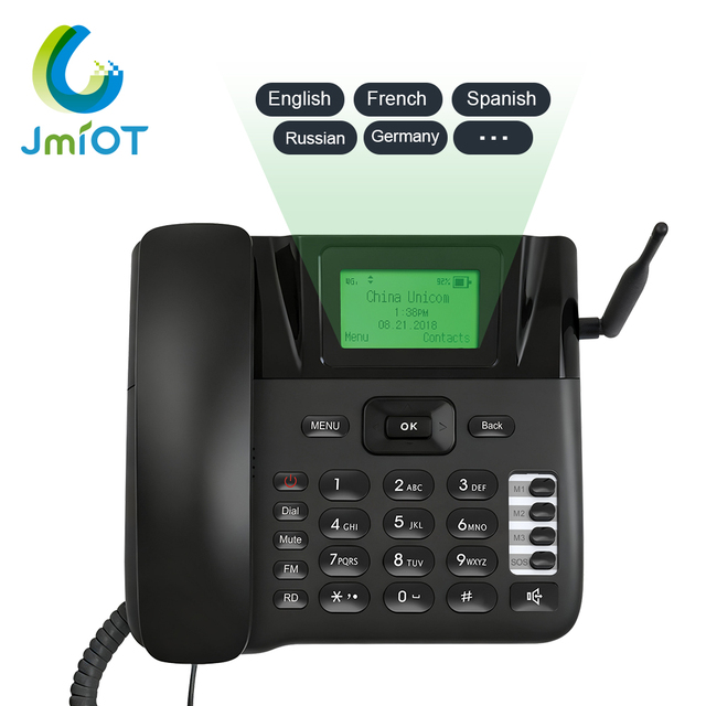 JIMI 4G Fixed Wireless Cordless Phone SIM SOS Calling WiFi Hotspot 2.4 Display 1000mAh Battery WIRELESS DESKTOP PHONE