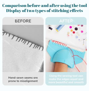 किनारे सिलाई लॉक्रंडिंग उपकरण, सिलाई टेम्पलेट्स शासकों सुई गेज क्लिंग शासक सुई गेज को सीधे सिलाई के लिए उपकरण सीम गेज - Product Image 5