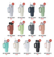 Gobelet de voyage à eau thermale en acier inoxydable 40 oz 30oz avec logo personnalisé gobelet extérieur avec paille et poignée par sublimation