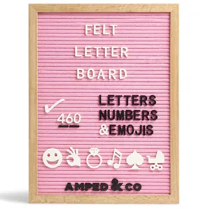 Hot Selling Wooden Felt Letter Board For Display with Wood Stand Changeable Felt Letters Home Message Board