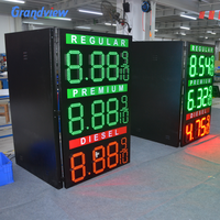 Panneau d'affichage numérique LED 12V étanche pour stations-service avec télécommande et gestion du contenu