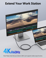 Cable USB C 3.2 Gen2 20Gbps 4K 60Hz, Cable Tipo-C de Función Completa, Personalizado de Fábrica, Trenzado, 1m 2m 3m, Carga Rápida 240W, Cable C a C