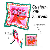 Foulard carré en soie satinée pour femme, design personnalisé, impression numérique du logo, 90*90 cm, idéal pour un cadeau