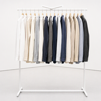 Porte-vêtements commercial sur mesure moderne à hauteur réglable en acier inoxydable à tringle unique