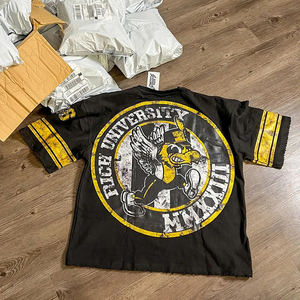 Tùy chỉnh tùy chỉnh người đàn ông cắt quá khổ Boxy đồ họa đau khổ T-Shirt 260 gram nặng bông Jersey axit Đen rửa hiệu ứng giản dị - Product Image 2