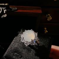 Bijoux élégants de haute qualité pour femmes, bagues, colliers et bracelets en cabochon blanc et jaune scintillant