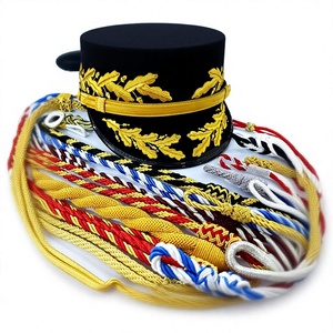 เชือกถักสะท้อนแสงเคลือบแว็กซ์สีเทา ทำจากผ้าฝ้าย 100% สำหรับหมวกทรงสูง เช่น หมวกพนักงาน หรือหมวกสำหรับงานพิธีการ - Product Image 6