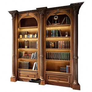 Meubles modulaires en bois massif de luxe modernes sur mesure en gros, design de bibliothèque complet pour le salon - Product Image 5