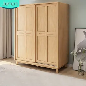 家庭用家具カスタマイズシンプルな中国スタイル6ドア栗収納寝室無垢材ワードローブ工場販売