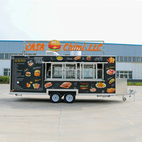 Food Truck avec Cuisine Complète, Pizza, Glaces, Barbecue, Remorque Alimentaire avec Toilettes, Chariot Alimentaire Mobile USA