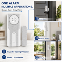 Capteur d'alarme de porte sans fil haute sensibilité avec surveillance à distance, pile AA, alarme 80 dB, sécurité enfant, installation facile