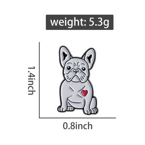 Sevimli Bulldog emaye pimleri karikatür köpek broş hayvan yaka rozeti giysi sırt çantası takı hediye için - Product Image 6