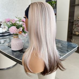 Fast Overnight Shipping Blonde With Brown Color Headband <b>Synthetic</b> <b>Wigs</b> for Black Women - Product Image 3