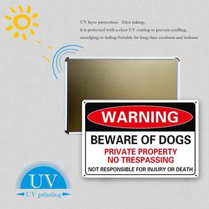 حذار ثقيل 12 بوصة من علامة تحذير الكلب-ألومنيوم متين مع 4 فتحات مسبقة الحفر لحماية الملكية الخاصة - Product Image 4