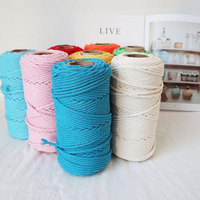 Fil de macramé en coton 100% uni, cordons doux, boules de fil teintes, fil fantaisie cardé pour le tricot à la main, projets de tricot